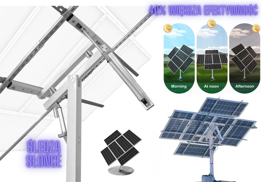 TRACKER Uchwyty Do paneli Fotowoltaicznych Solarnych ŚLEDZENIE SŁOŃCA