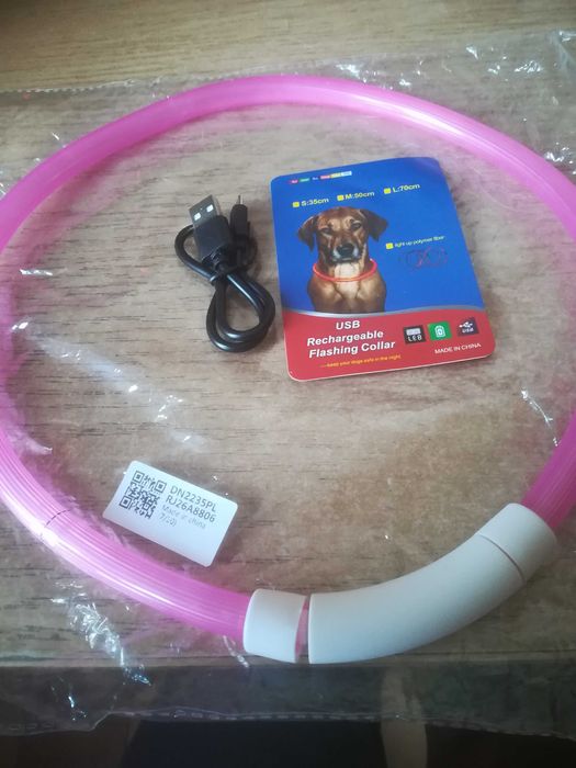 Світлодіодний LED нашийник 70 см для собак  із зарядкою USB