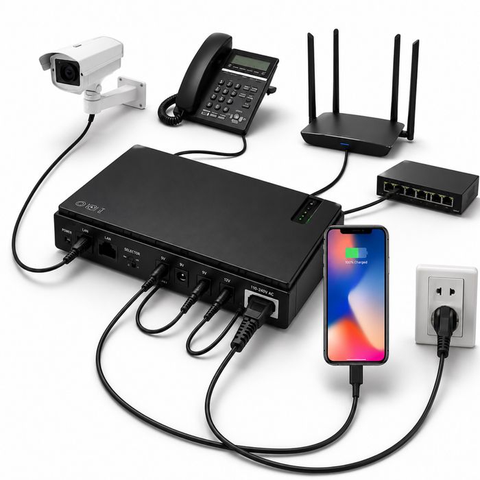 Джерело безперебійного живлення UPS для роутера DC1018P 12000mAh MA440 / Безперебійник ДБЖ для роутера