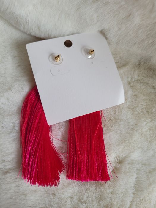 Długie kolczyki frędzle