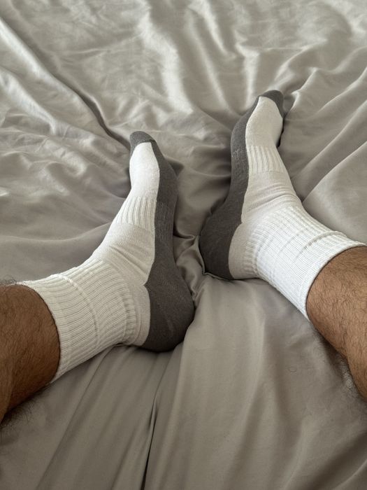 Носки высокие белые с серой стопой и фиксирующей резинкой 12пар 345грн