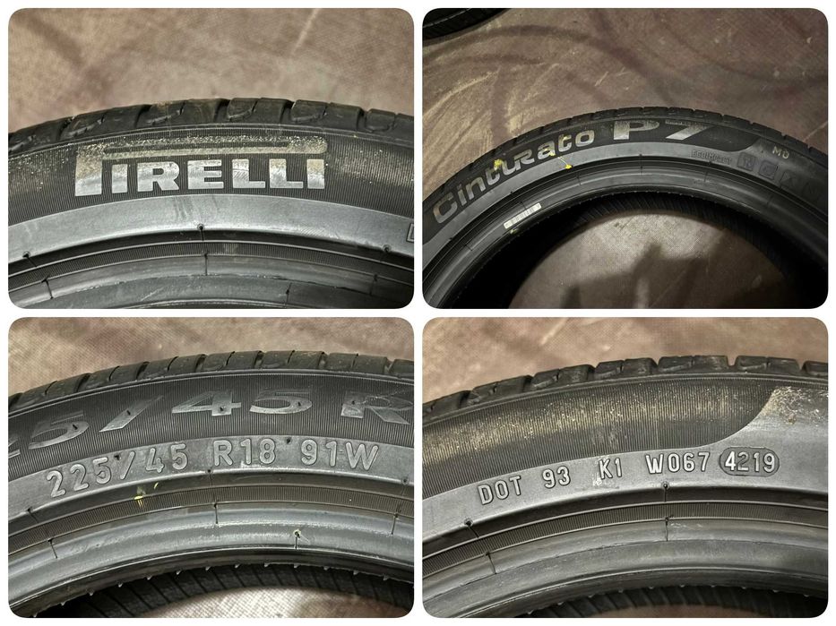 2X OPONY LETNIE 225/45R18 91W Pirelli Cinturato P7 MO 6MM 2019R