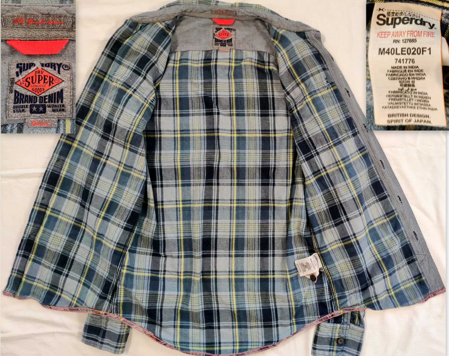 koszula # SUPERDRY Grindle Sawn unisex PIĘKNA i NOWA # S