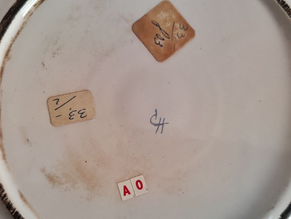 Francja Henri Chaumeil, fajans ręcznie malowany talerz lata 1920, 24см