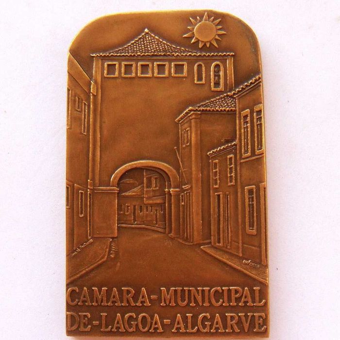 Medalha de Bronze da Câmara Municipal de Lagoa Algarve Brasão Sol