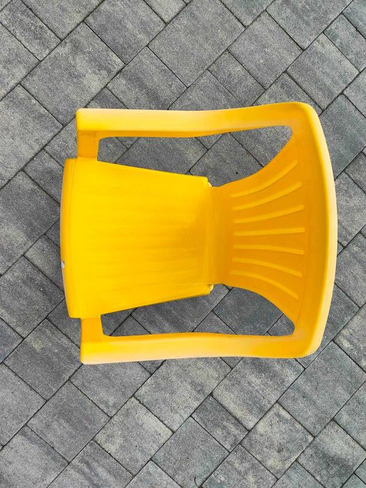 Krzesełka ogrodowe dla dziecka 3 sztuki żółte