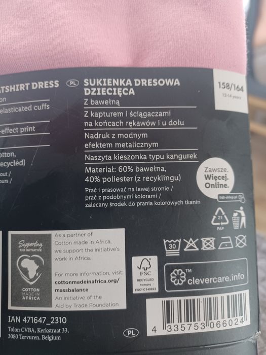 Nowa bluza dziewczęce rozm. 158/164