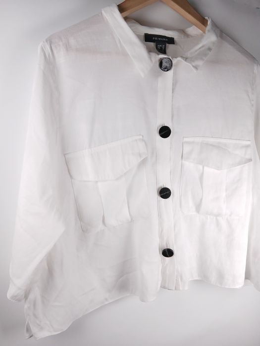 Elegancka biała koszula damska Primark XXL rękaw 3/4