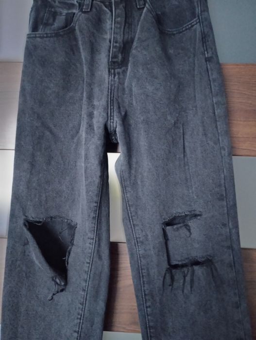 Shine jeansy z dziurami xs