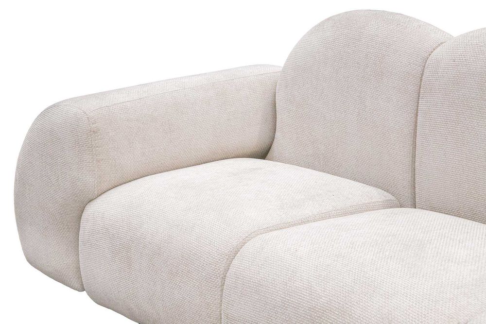 SOFÁ EM CHENILLE BEGE CULVER 300x90x88 cm