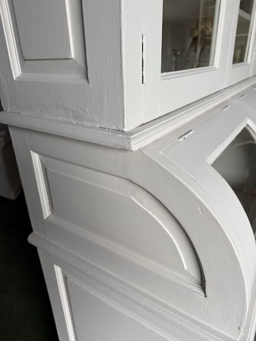 DUŻY XXL Biały drewniany kredens retro vintage bufet rustykalny