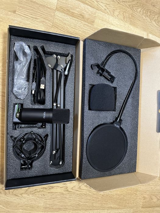 Студійний USB мікрофон YOTTO + стійка-пантограф, поп-фільтр, павук | 192kHz/24bit, кардіоїда | новий, для стрімерів та блогерів