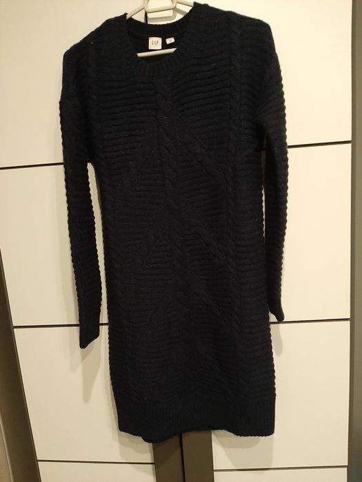 Granatowy sweter GAP sukienka tunika stan idealny xs/s