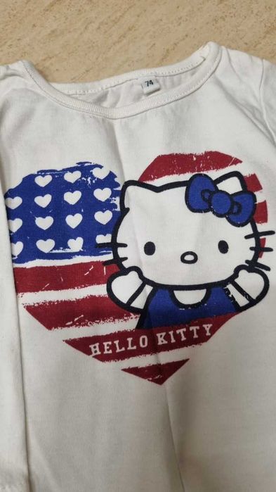 Zestaw 2 Bluzeczek bawełnianych dla dziewczynki r.74 Hello Kitty. Nowe