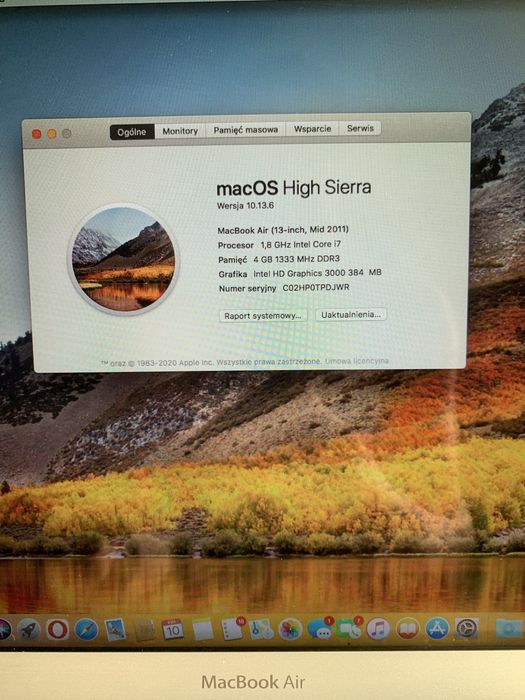 Macbook air 13 mid 2011 i7