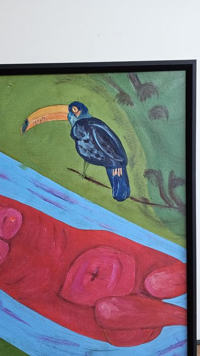 Henryk Żelaśkiewicz - Indianka i tukan obraz olejny