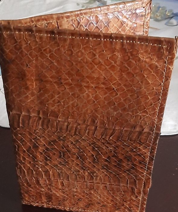 Carteira em pele de cobra