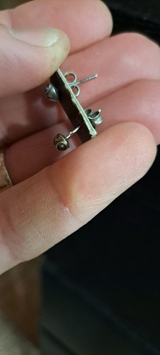 Brincos contas de Viana em prata.