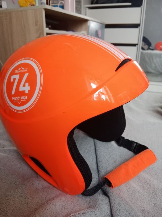 Kask alpejski pomarańczowy