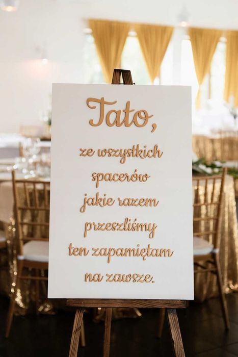 Tablica weselna pionowa Tato ze wszystkich spacerów