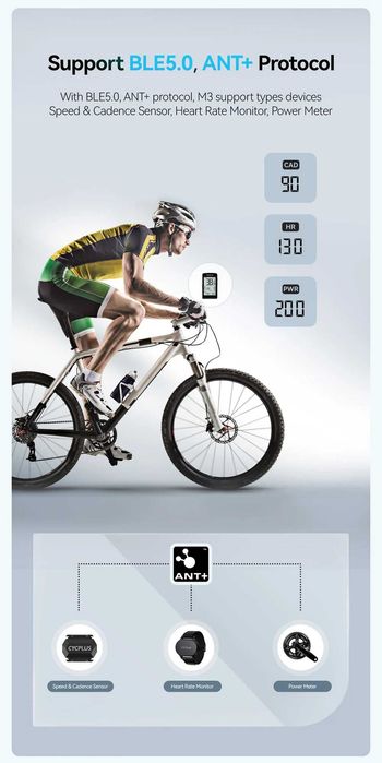 Велокомп'ютер GPS Cycplus M2 +(оновлена версія) гарантія