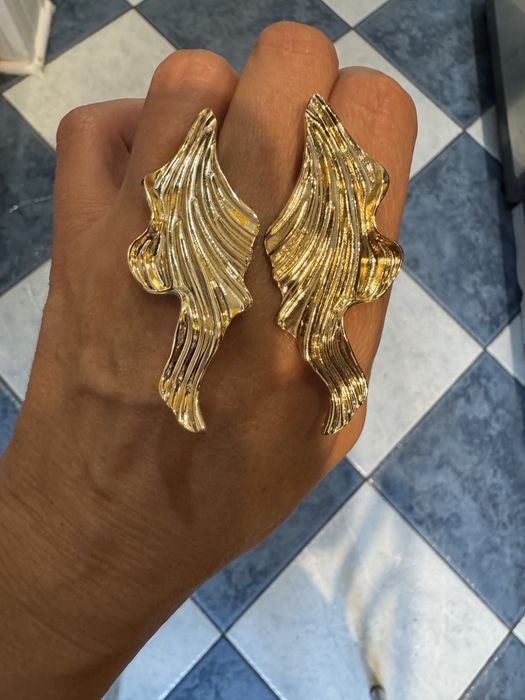 Kolczyki długie 6 cm Premium kolor złoty