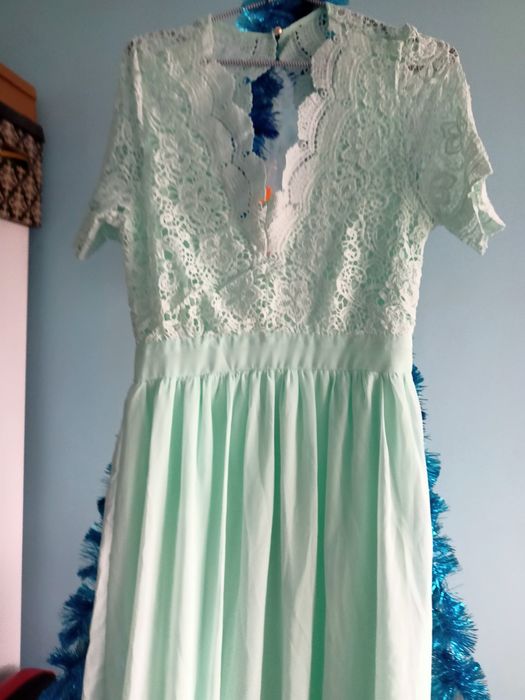 Maxi sukienka miętowa