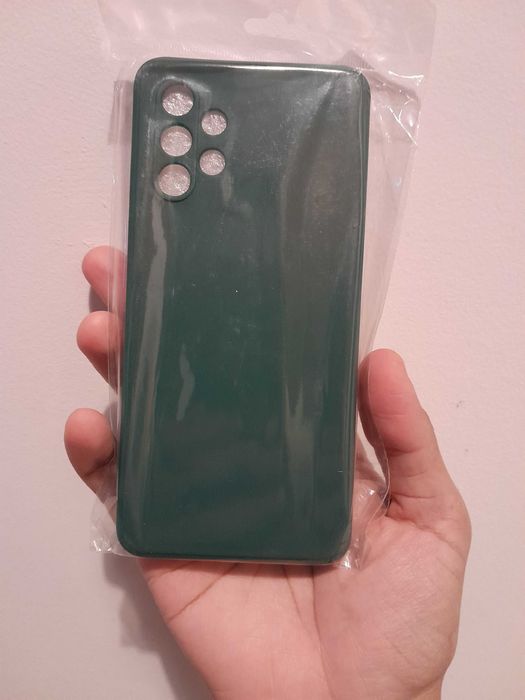 New silicone case for Samsung Galaxy A32 4G (Color- Dark Green]