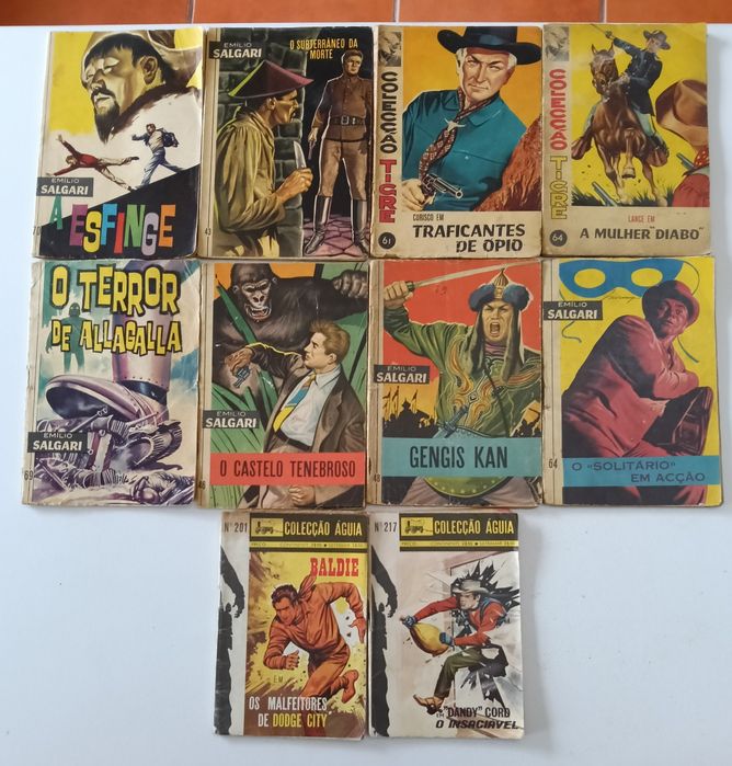 66 Livros Col. Tigre, Águia, Salgari, Pisca-Pisca, em Banda Dese