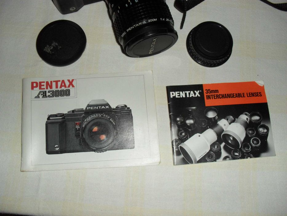 Maquina fotográfica reflex, PENTAX A3000, todo o lote