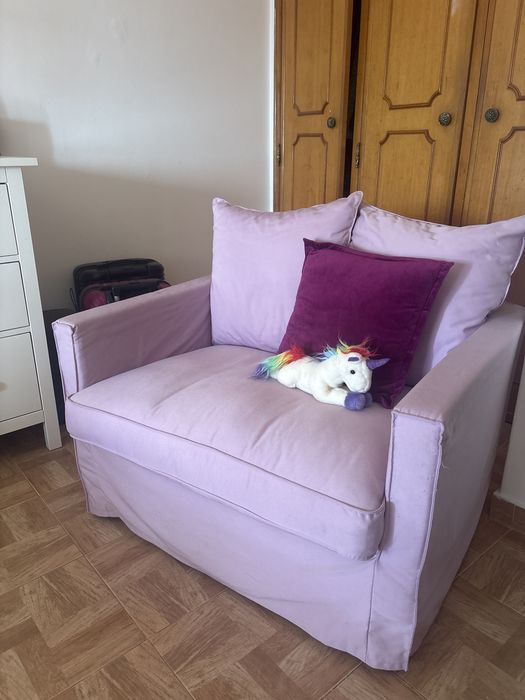 Sofa 1 lugar Rosa Claro