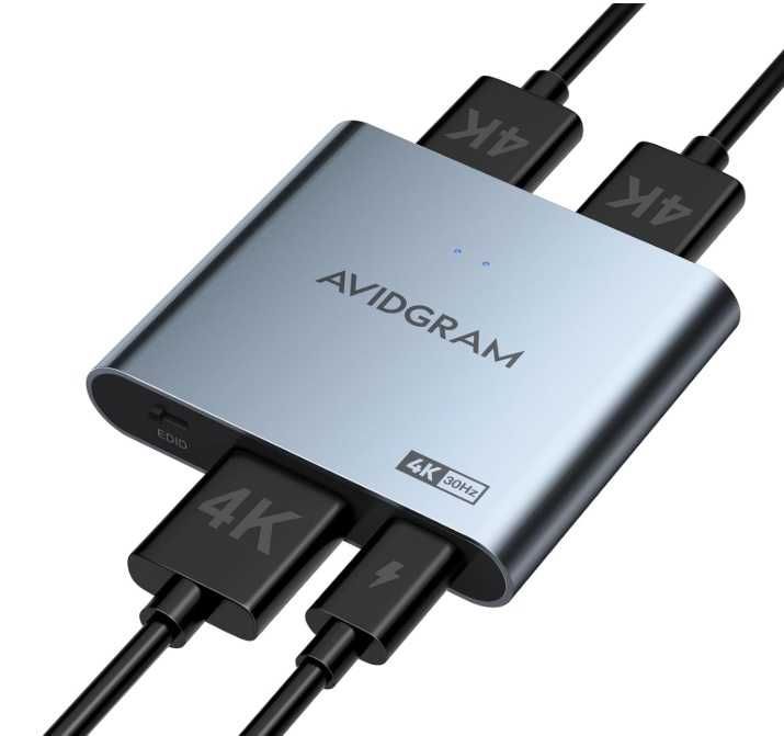 778 AVIDGRAM Rozdzielacz HDMI 1 wejście 2 wyjścia 4K 30Hz Xbox PS4/5