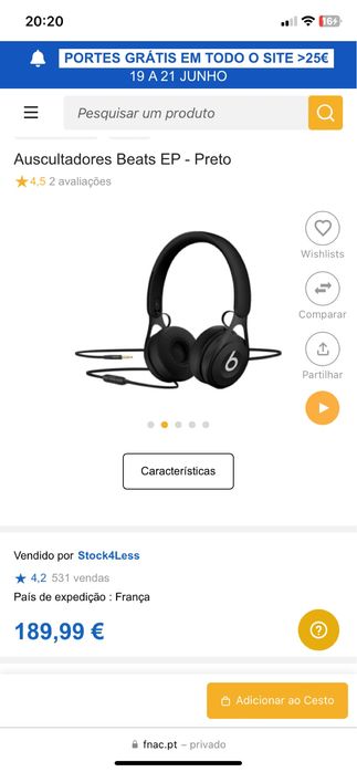 Auscultadores Beats EP