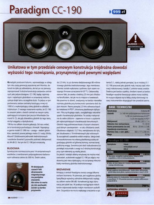 Kolumna Centralna Paradigm CC-190