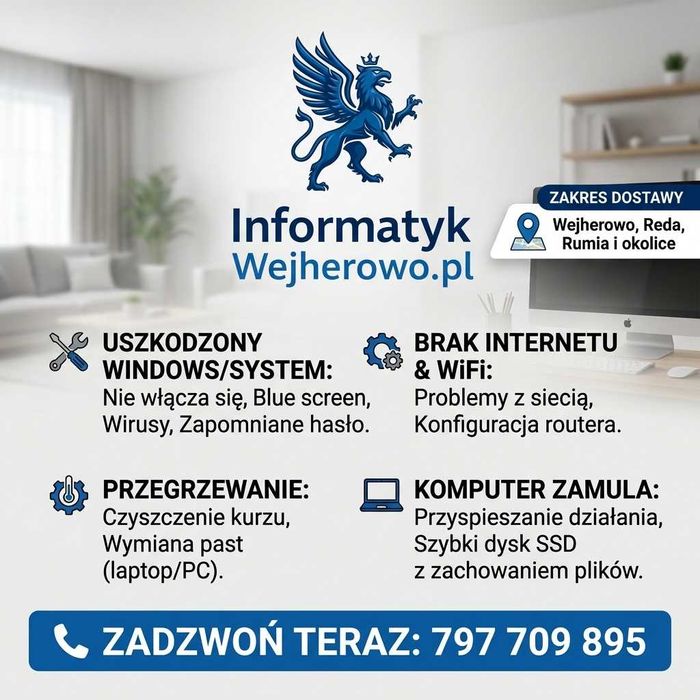 Pogotowie Komputerowe Wejherowo Reda Rumia Bolszewo | Dojazd | Pełen Zakres Usług