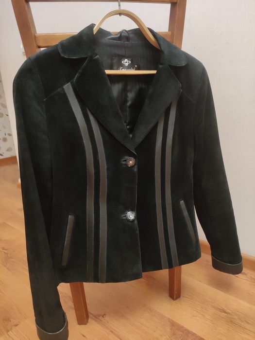 Піджак шкіряний УТЕПЛЕНИЙ жакет куртка замш натуральна шкіра 42-44 р