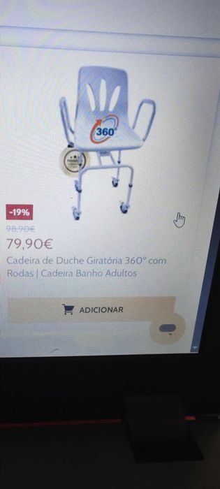 Cadeira de duche giratória 360 com rodas