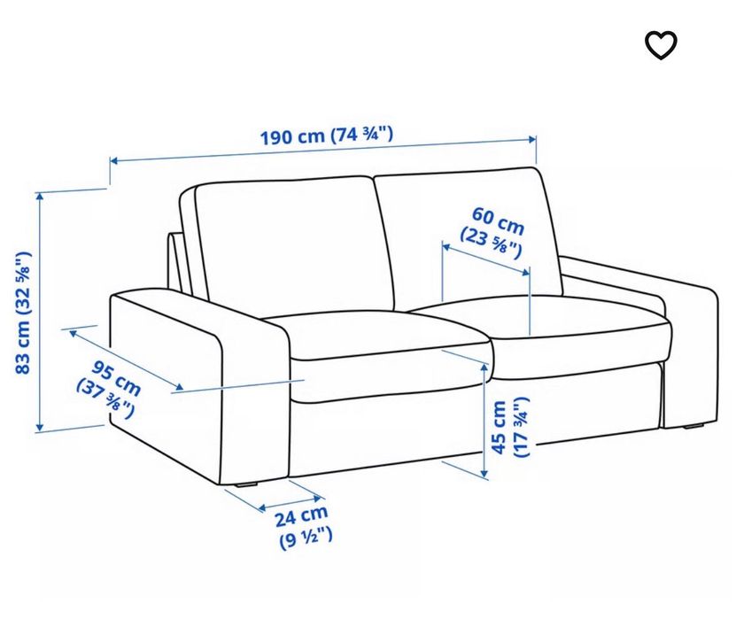 Sofá Ikea modelo Kivik 2 lugares