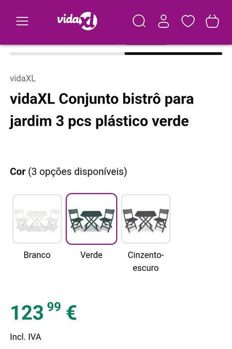 Conjunto bistrô para jardim 3 peças plástico verde