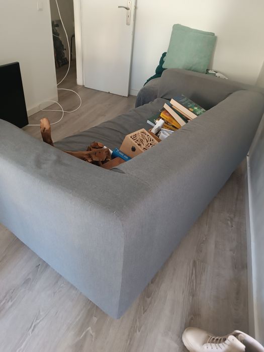 Sofá e pufes  quadrado semi novo IKEA