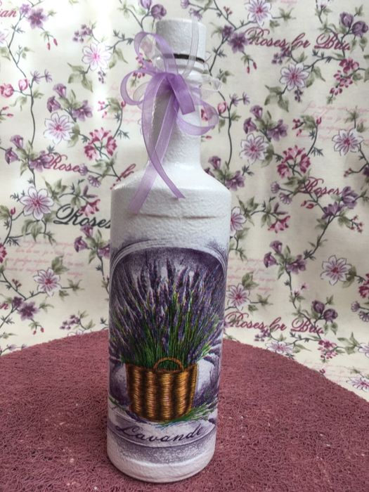 Butelki decoupage rękodzieło prezent imieniny urodziny