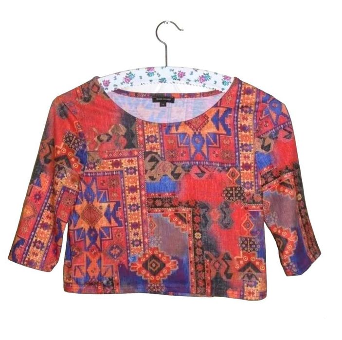 Bluzka damska crop top 38,M River Island aztecki wzór croptop top