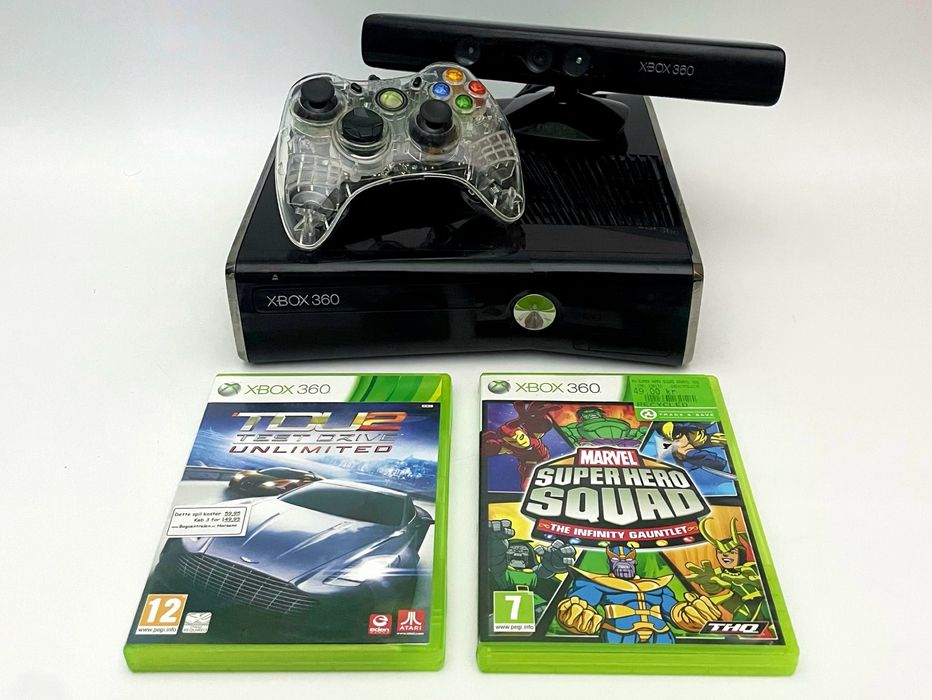 Konsola Microsoft Xbox 360 Slim 250GB z Kinect, 2 gry, pad - sprawna