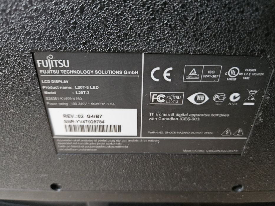 Monitor Fujitsu 20" L20T-3 Led