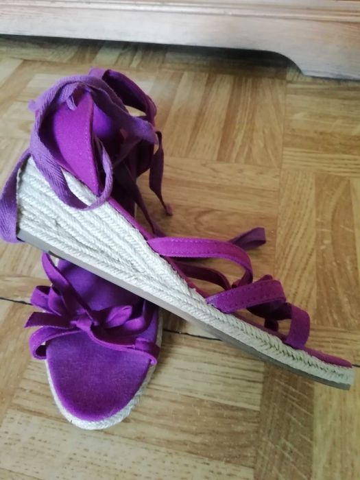 sandały espadryle ciemny róż