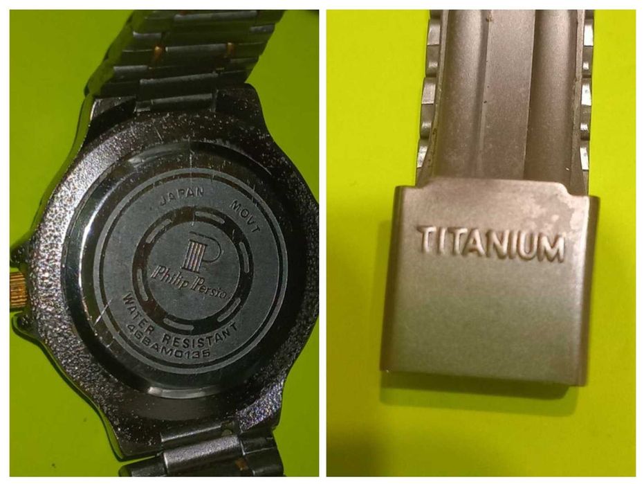 НЕРАБОЧИЕ кварцевые Часы Philip Persio Titanium Gold