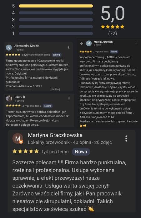 Mycie / czyszczenie kostki brukowej, polbruku