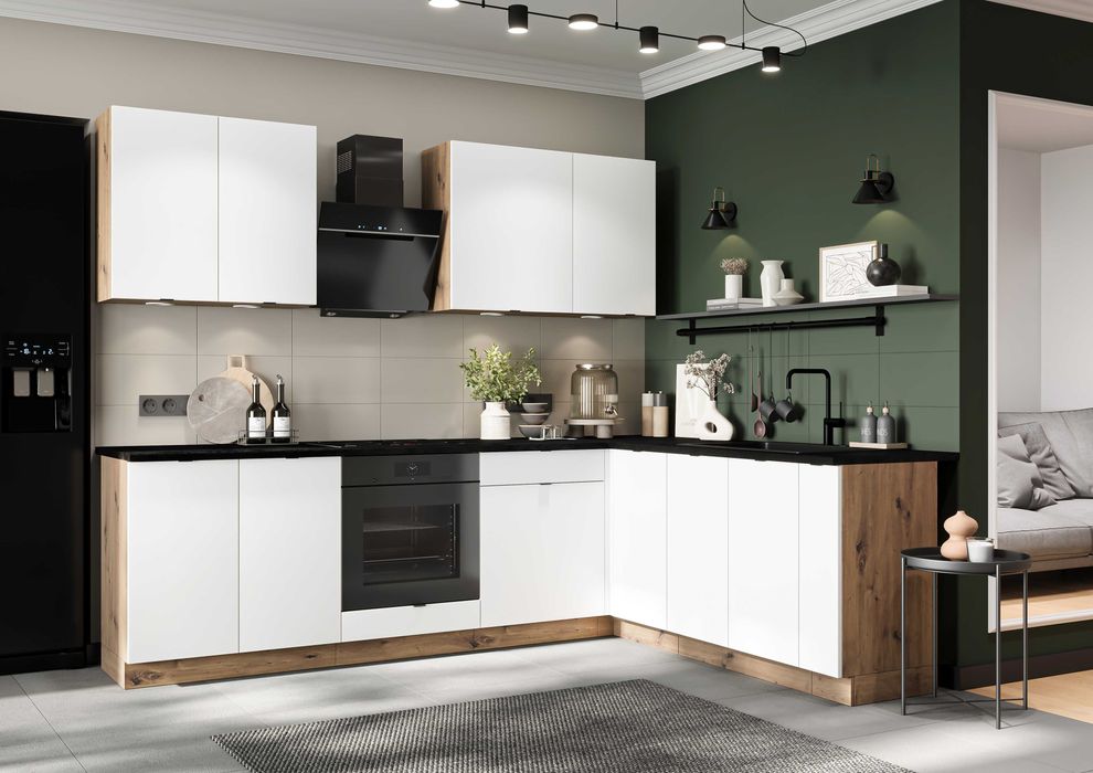 Kuchnia Gianna - dostępna od reki  - biały mat + dąb artisan