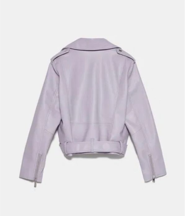 Куртка кохуса шкірянка еко шкіра лавандова фіолетова бузкова zara