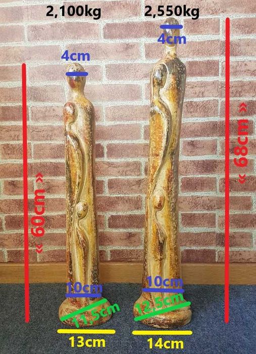 Estatueta família adereço cerâmica decoração